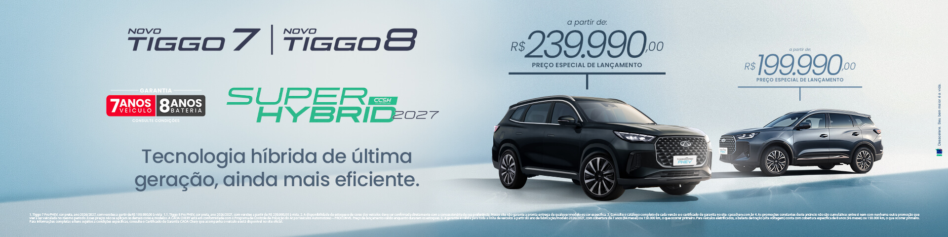 Tiggo 7 e Tiggo 8 Hybrid